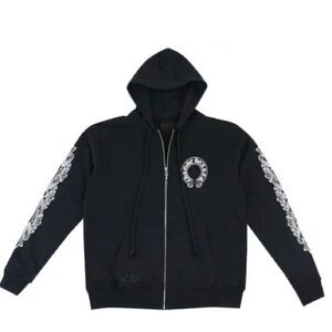 Chrome Hearts Black Hoodie with White Detailing